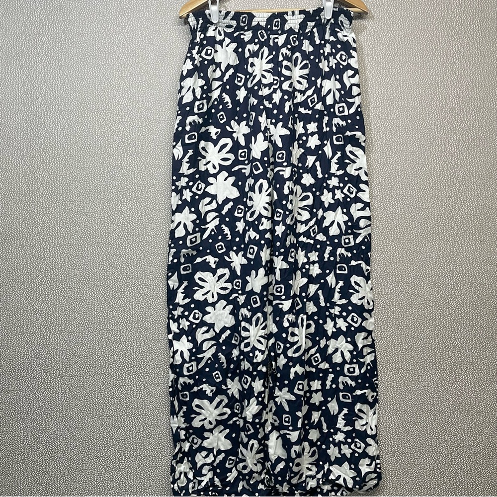 🆕 L Vintage 90s/ Y2K Sostanza Abstract Elastic Waistband Palazzo Pants NWT